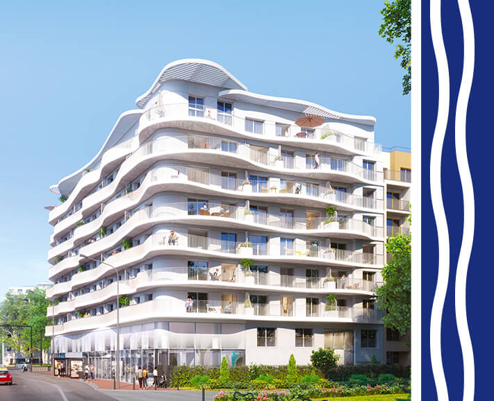 Perspective extérieure vue facade de la résidence L'Ove signée Sefri-Cime