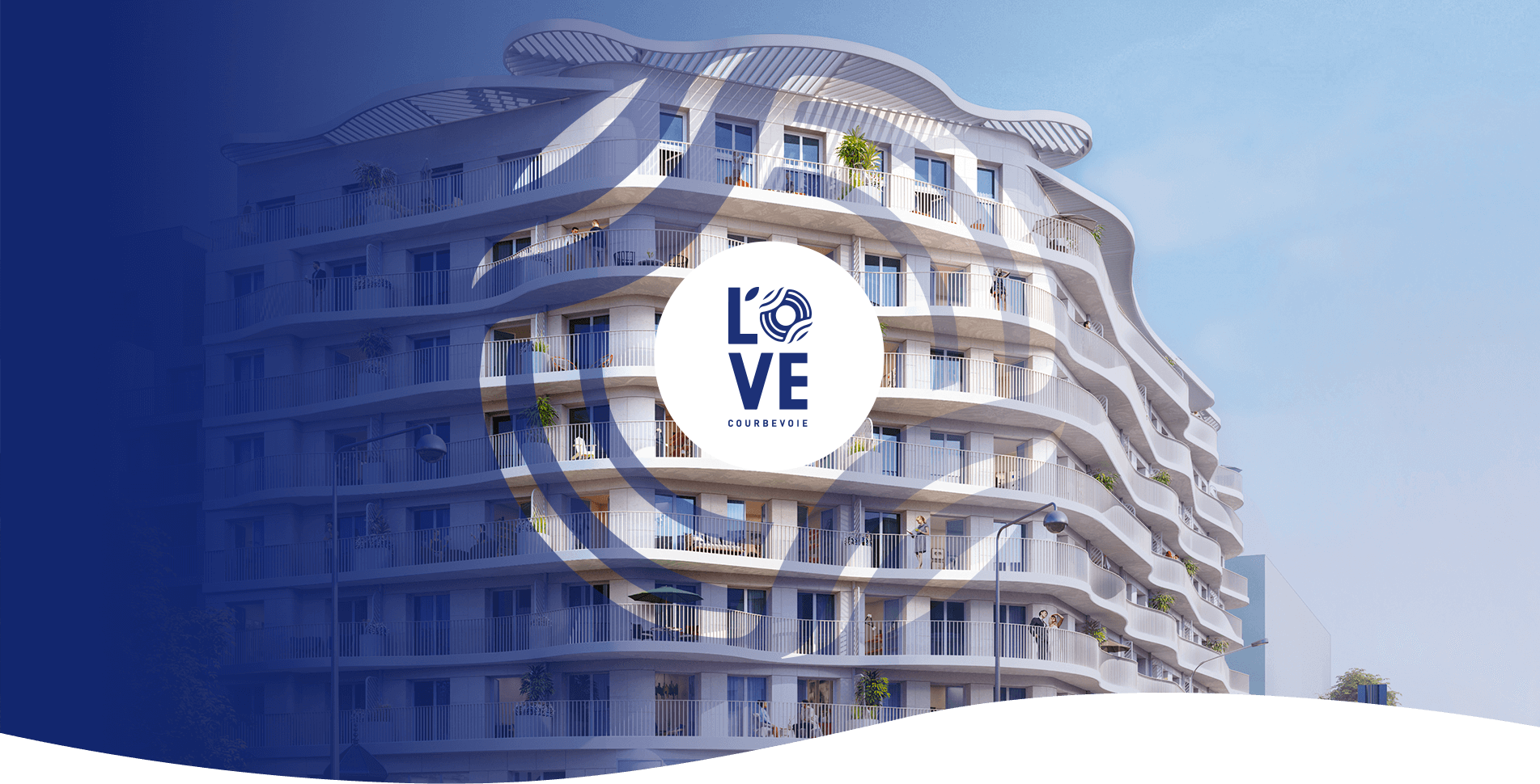 Perspective extérieure de la résidence L'Ove à Courbevoie signée Sefri-Cime