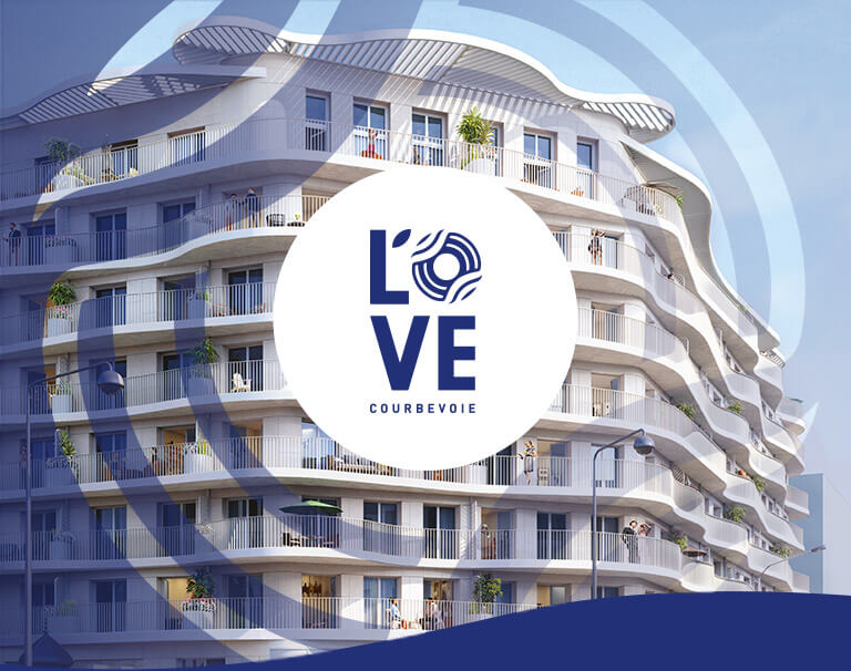 Perspective extérieure de la résidence L'Ove à Courbevoie signée Sefri-Cime